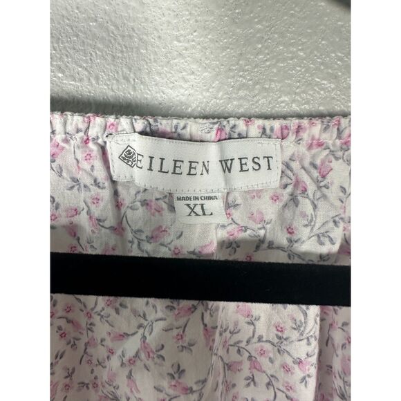 Eileen West Cotton Lawn Poet Shirt Sleep Shirt Gown Dress Floral Size XL - Picture 4 of 9